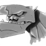troll in black and white
